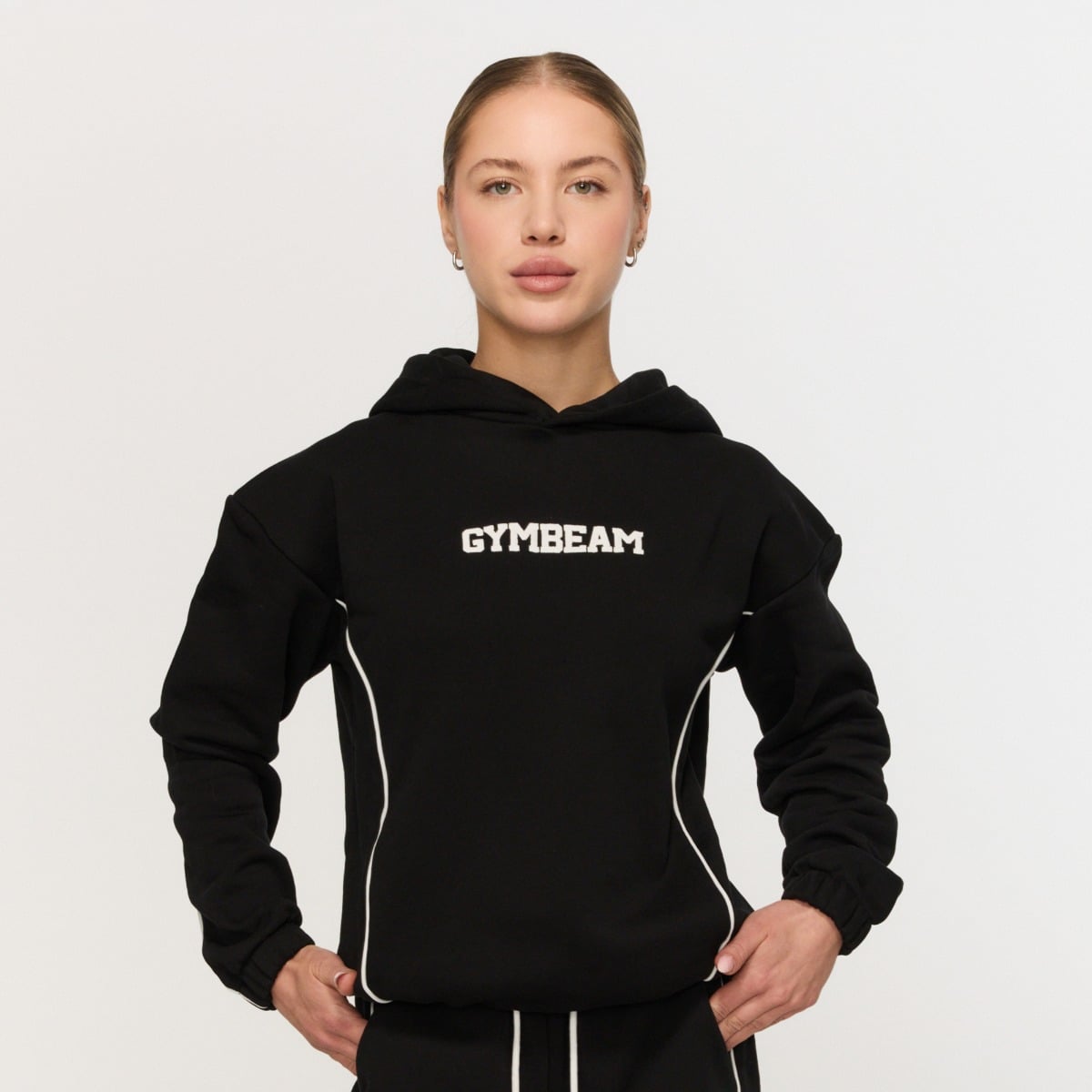 Ženska hoodie dukserica Varsity Black - GymBeam