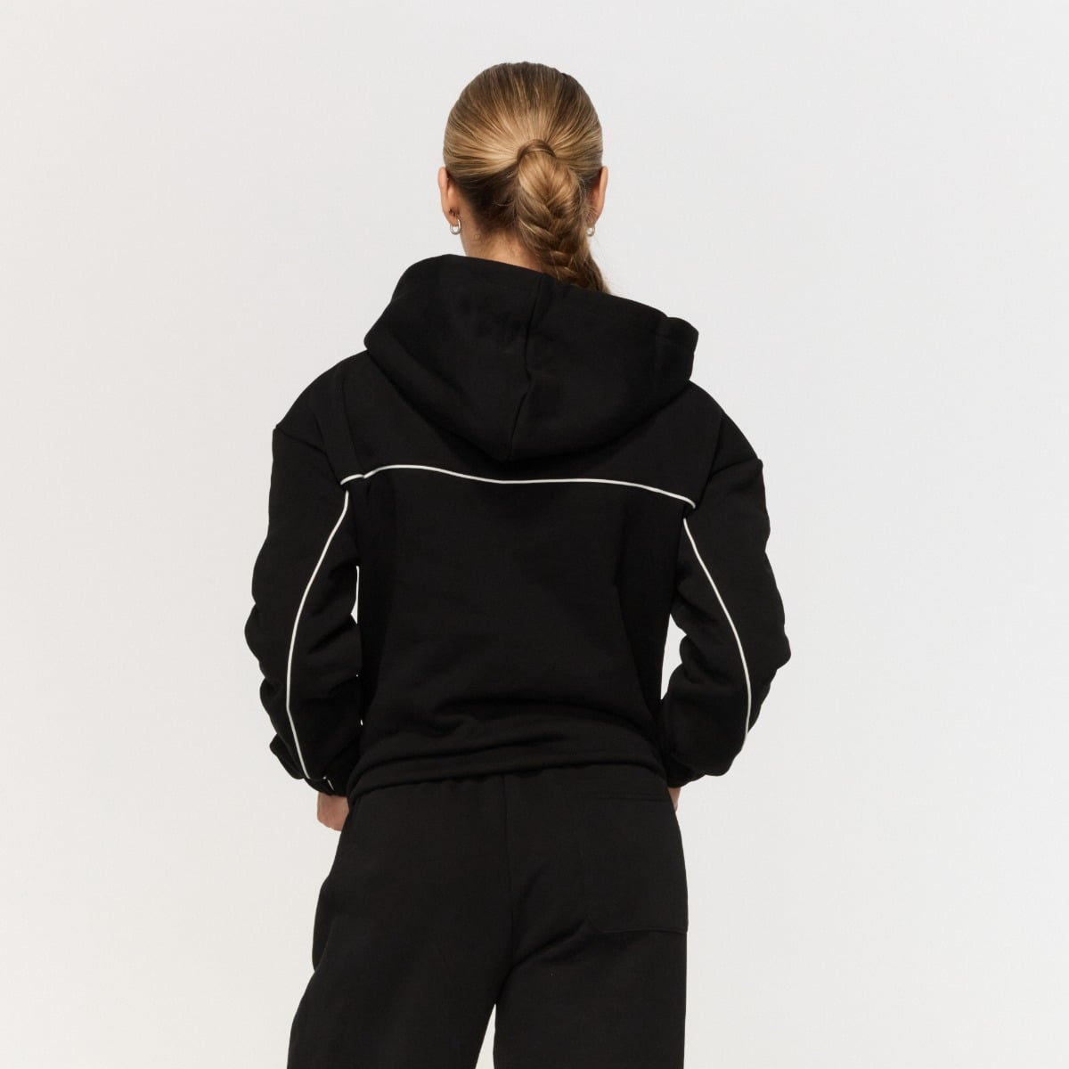 Ženska hoodie dukserica Varsity Black - GymBeam