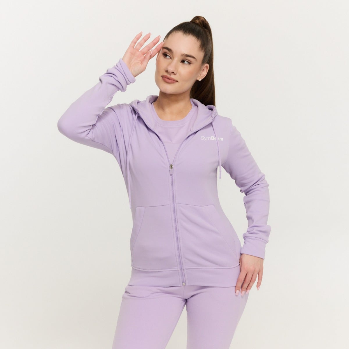 Ženska dukserica Limitless Zip Up Lavender - GymBeam