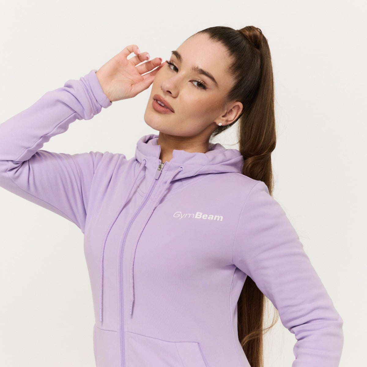 Ženska dukserica Limitless Zip Up Lavender - GymBeam