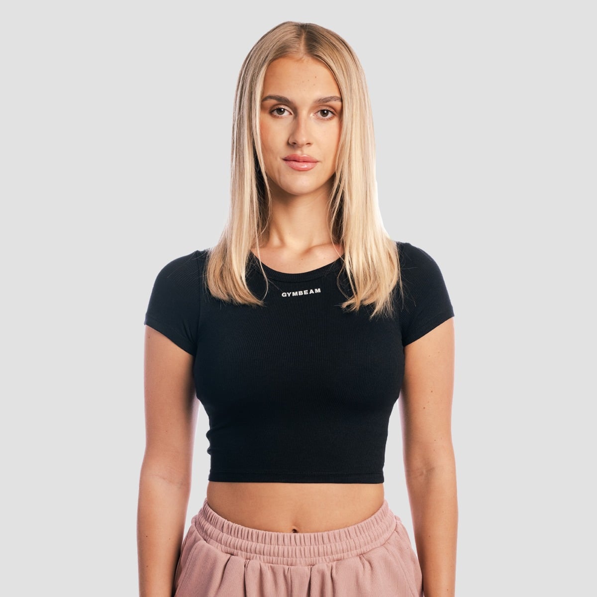 Ženski Crop Top Aura Black - GymBeam