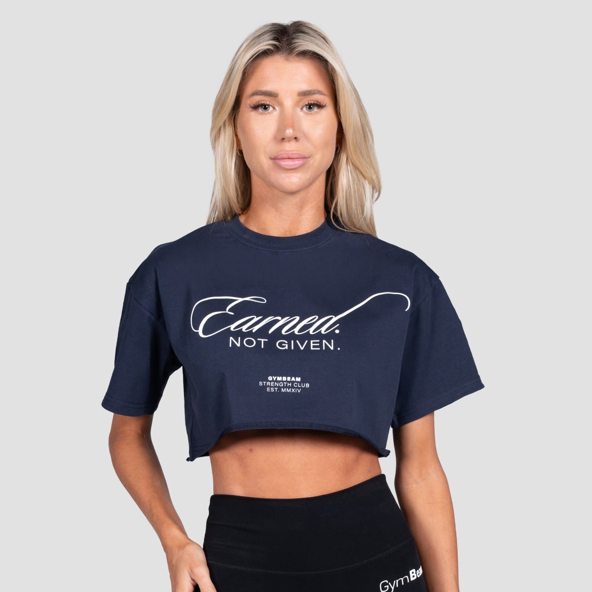 Ženski Crop Top Earned Midnight - GymBeam