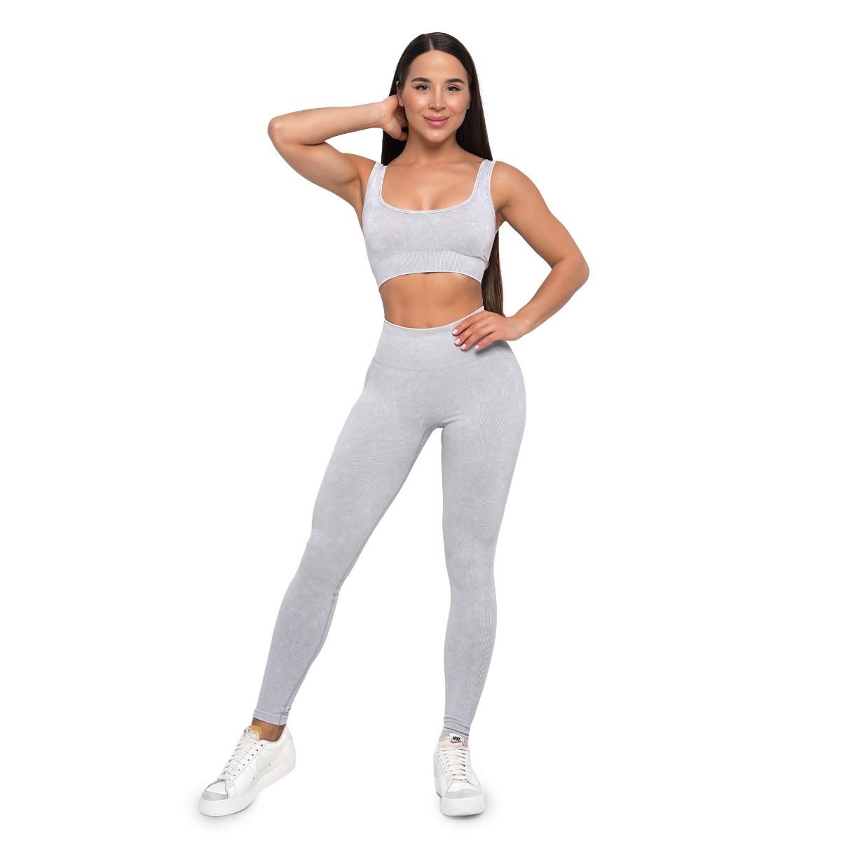 GymBeam Women‘s Lift Seamless Leggings Grey - Veličina: M | Boja: Sivá | Težina: 0,21 g | Pakiranje: 70 · záber 8