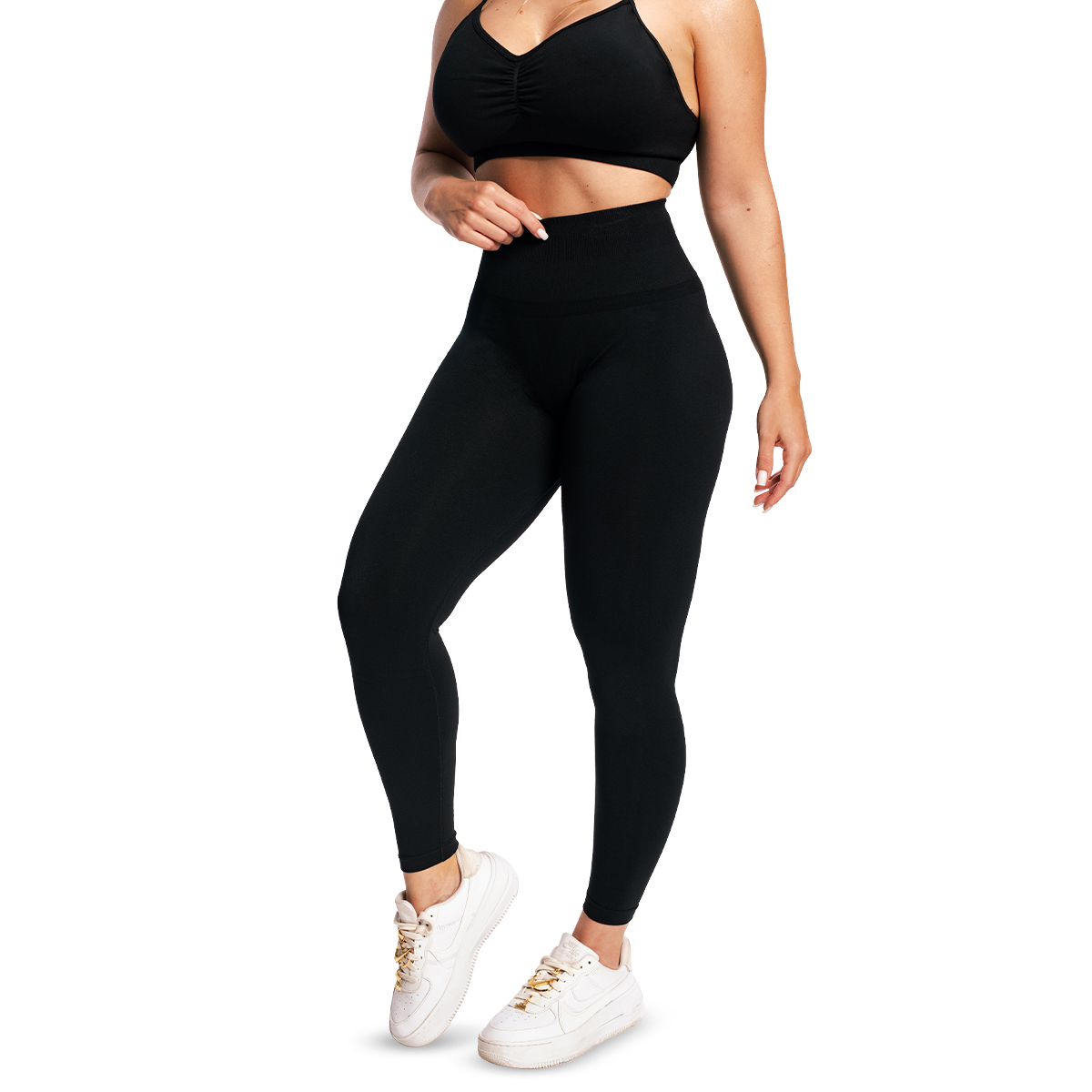 GymBeam Women‘s Sculpt Seamless Leggings Black - Veličina: S | Boja: Crna | Težina: 0,191 g | Pakiranje: 70 · záber 9
