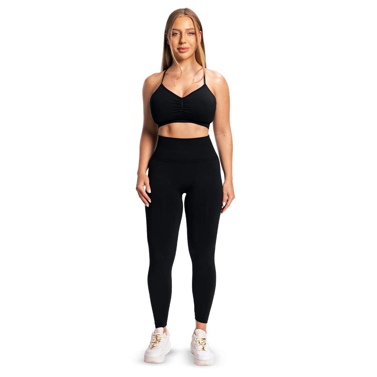 GymBeam Women‘s Sculpt Seamless Leggings Black - Veličina: S | Boja: Crna | Težina: 0,191 g | Pakiranje: 70 · záber 10