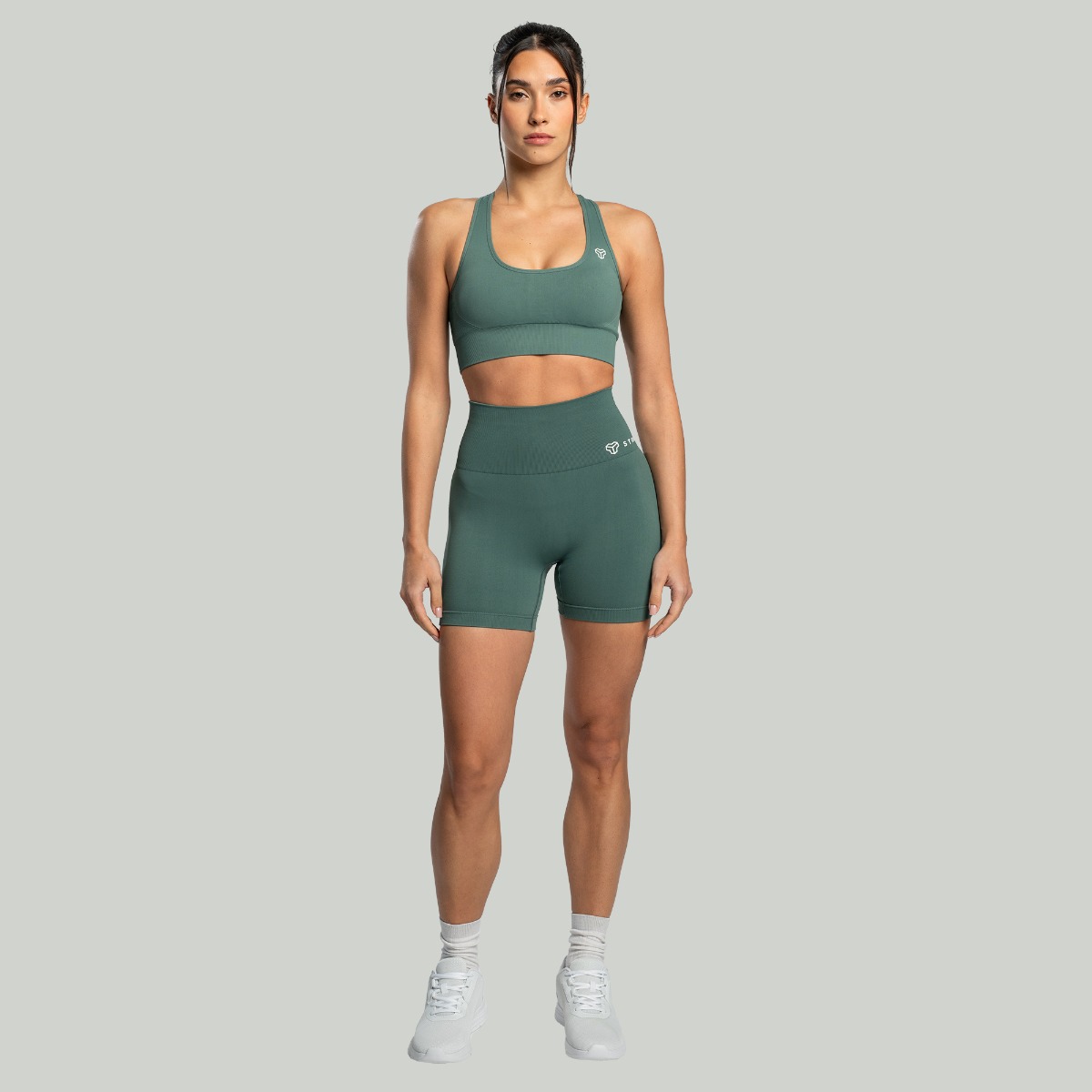 STRIX Women‘s Seamless Shorts Moss - Veličina: XS | Boja: Zelená | Težina: 0,12096 g | Pakiranje: 130 · záber 6