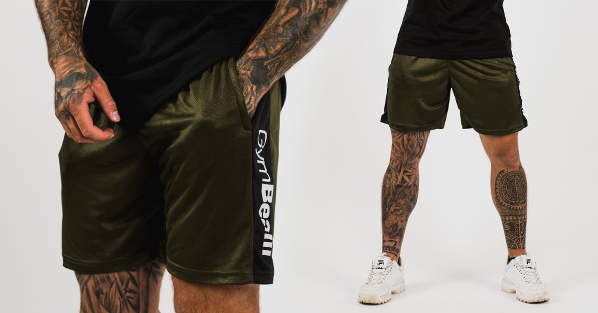 Kratke hlače Vertical Military Green - GymBeam