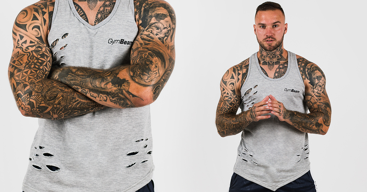 Potkošulja Ripped Tank Top Grey - GymBeam