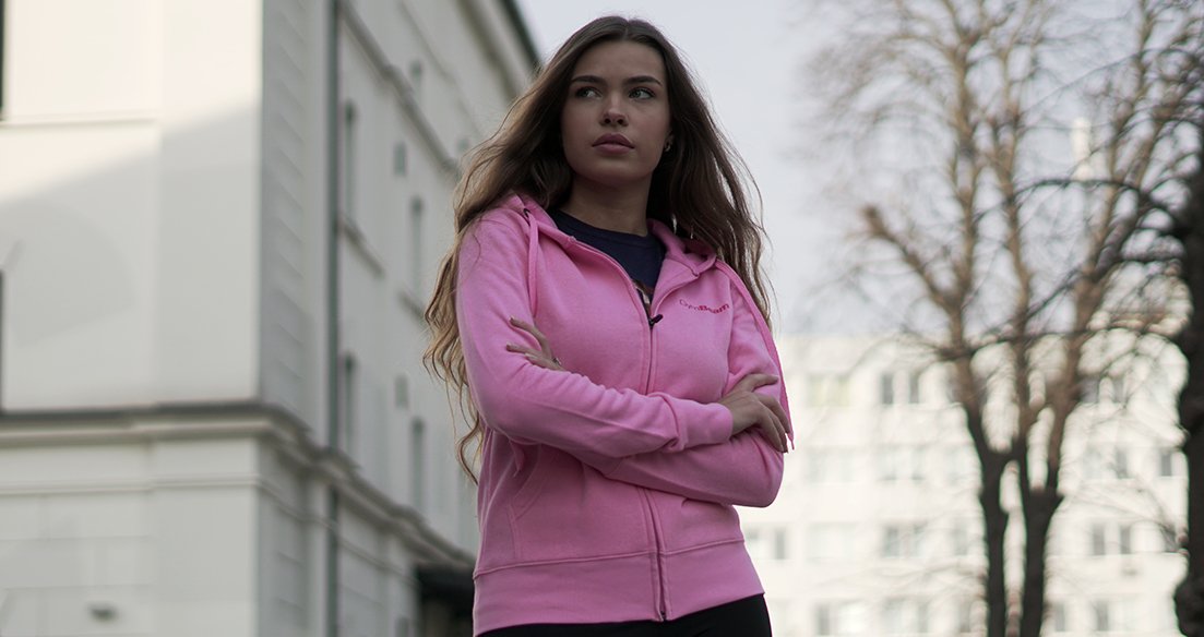 Zipper Hoodie Baby Pink