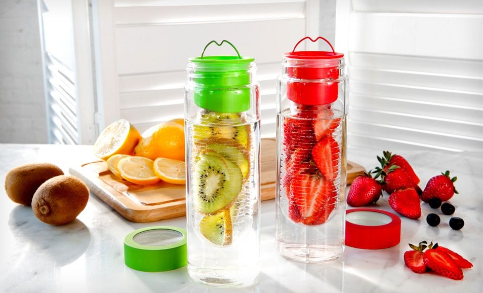 Flaša Fruit Infuser Green 650 ml - GymBeam